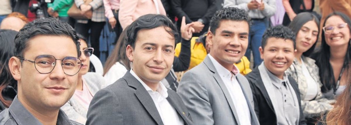 Brian Guzmán, Michael Núñez, Sebastián Hernández, Felipe Medina, Juliana Peñuela y Adriana Riaño - presidente del Consejo municipal de Juventud Funza.