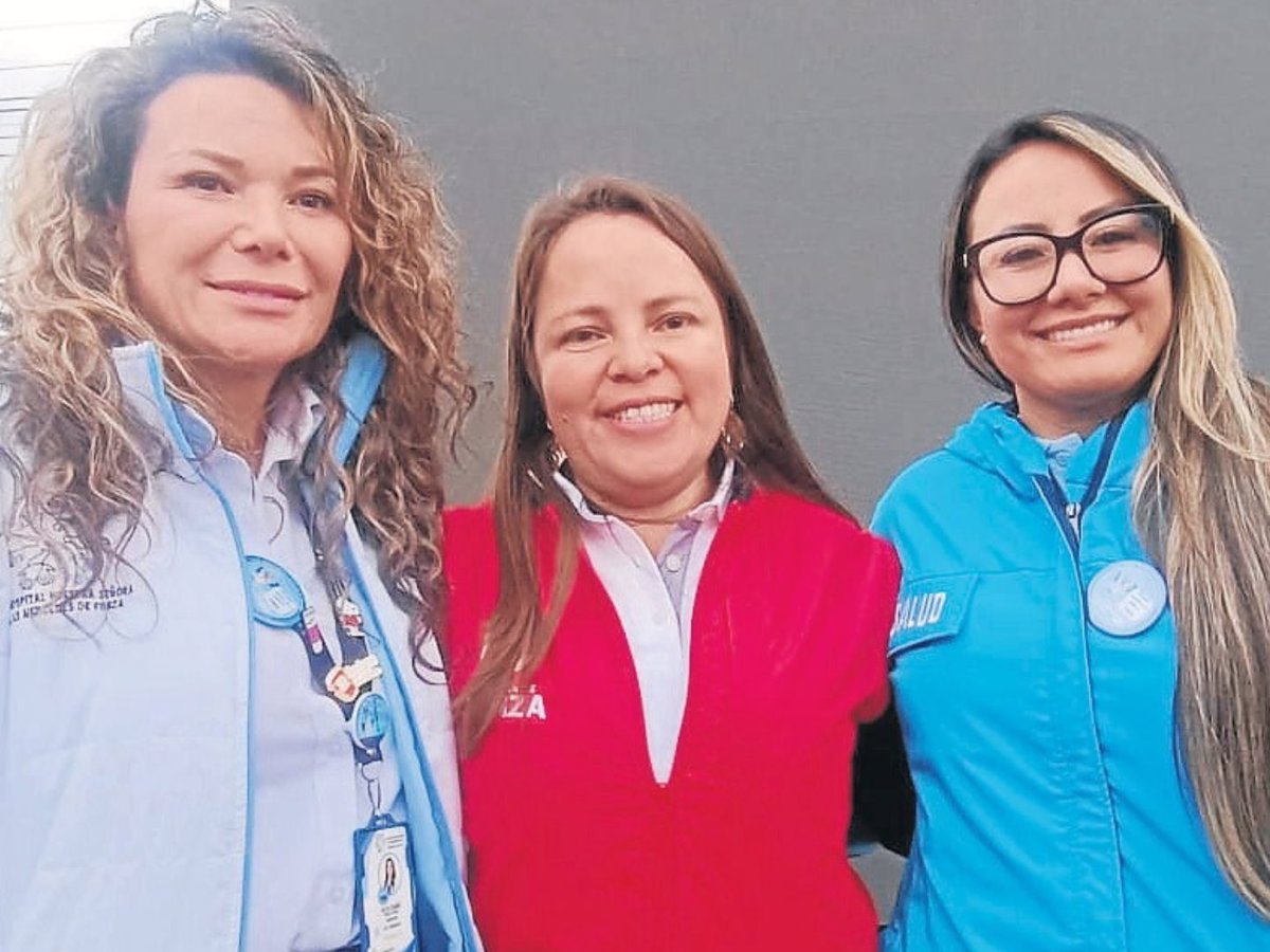Julia Muelle, gerente Hospital E.S.E Nuestra Señora Las Mercedes Funza; Jeimmy Villamil, alcaldesa de Funza y Neidy Tinjaca, secretaria de Salud de Cundinamarca.