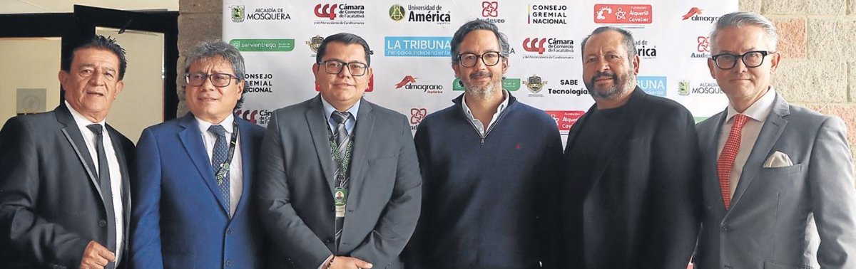 Henry Canro, Wilson Sánchez, Sec. Educación Mosquera; Diego López, Juan Pablo Molano, gerente de Innovación Ramo; Jesús Guerrero y Ludwig Samer, Almagrario.