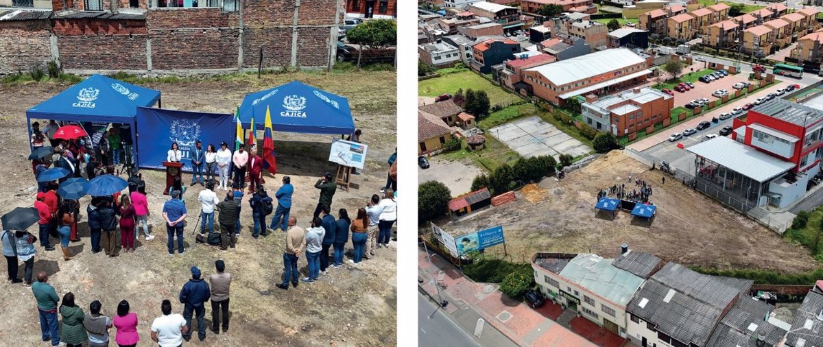 Con la compra del lote por parte de la Alcaldía Municipal se asegura la construcción de la continuación de la calle 2A Sur, para conectar la carrera5a. con la carrera 6a., lo que mejorará la movilidad en el centro de la ciudad. Foto: Ofi cina de prensa Alcaldía Cajicá.