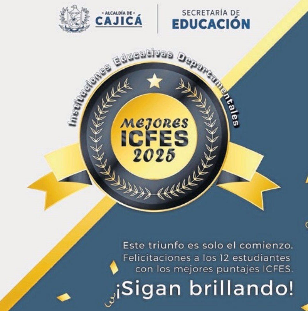 Este sello acredita al grupo de estudiantes de los seis colegios públicos departamentales de Cajicá como los mejores a nivel nacional en las pruebas de Estado del año 2025. Foto: Oficina de prensa Alcaldía Cajicá.