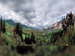Vista panorámica de la laguna de La Herrera desde la cima del cerro en la finca La Herrera, parte sur. Fuente: Epam S.A., 2016.
