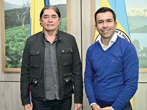 Director de Prosperidad Social, Gustavo Bolívar Moreno, y el gobernador de Cundinamarca, Jorge Emilio Rey Ángel.